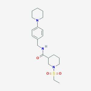 molecular formula C20H31N3O3S B4455493 1-(ethylsulfonyl)-N-[4-(1-piperidinyl)benzyl]-3-piperidinecarboxamide 