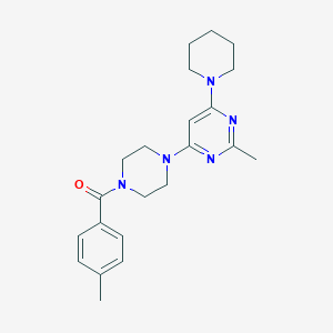 molecular formula C22H29N5O B4455494 2-methyl-4-[4-(4-methylbenzoyl)-1-piperazinyl]-6-(1-piperidinyl)pyrimidine 