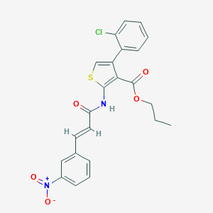 molecular formula C23H19ClN2O5S B445553 Propyl 4-(2-chlorophenyl)-2-[(3-{3-nitrophenyl}acryloyl)amino]-3-thiophenecarboxylate 