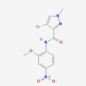 4-bromo-N-{4-nitro-2-methoxyphenyl}-1-methyl-1H-pyrazole-3-carboxamide