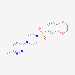 molecular formula C17H20N4O4S B4455559 3-[4-(2,3-dihydro-1,4-benzodioxin-6-ylsulfonyl)-1-piperazinyl]-6-methylpyridazine 