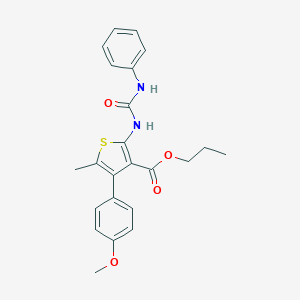 Propyl 2-[(anilinocarbonyl)amino]-4-(4-methoxyphenyl)-5-methyl-3-thiophenecarboxylate