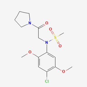 N-(4-chloro-2,5-dimethoxyphenyl)-N-[2-oxo-2-(1-pyrrolidinyl)ethyl]methanesulfonamide