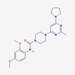 molecular formula C22H30N6O3 B4455607 N-(2,4-dimethoxyphenyl)-4-[2-methyl-6-(1-pyrrolidinyl)-4-pyrimidinyl]-1-piperazinecarboxamide 