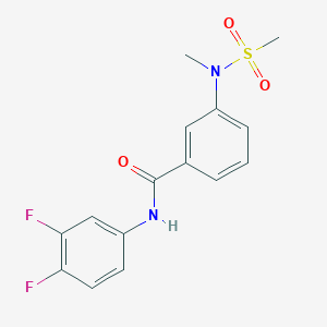 molecular formula C15H14F2N2O3S B4455618 N-(3,4-difluorophenyl)-3-[methyl(methylsulfonyl)amino]benzamide 