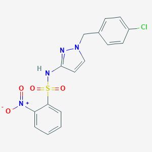 molecular formula C16H13ClN4O4S B445562 N-[1-(4-chlorobenzyl)-1H-pyrazol-3-yl]-2-nitrobenzenesulfonamide 