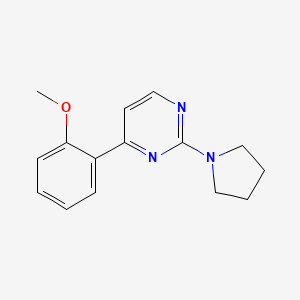 molecular formula C15H17N3O B4455634 4-(2-methoxyphenyl)-2-(1-pyrrolidinyl)pyrimidine 