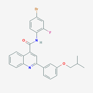 molecular formula C26H22BrFN2O2 B445565 N-(4-bromo-2-fluorophenyl)-2-[3-(2-methylpropoxy)phenyl]quinoline-4-carboxamide 