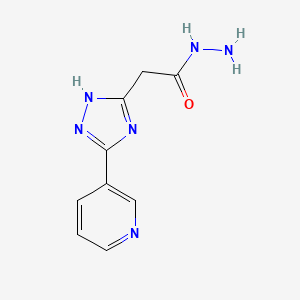 molecular formula C9H10N6O B4455687 2-[5-(3-pyridinyl)-1H-1,2,4-triazol-3-yl]acetohydrazide 