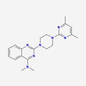 molecular formula C20H25N7 B4455691 2-[4-(4,6-dimethyl-2-pyrimidinyl)-1-piperazinyl]-N,N-dimethyl-4-quinazolinamine 