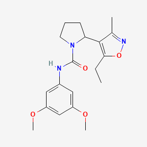 N-(3,5-dimethoxyphenyl)-2-(5-ethyl-3-methyl-4-isoxazolyl)-1-pyrrolidinecarboxamide