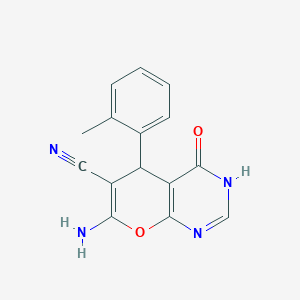 7-amino-4-hydroxy-5-(2-methylphenyl)-5H-pyrano[2,3-d]pyrimidine-6-carbonitrile