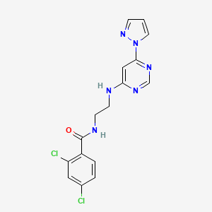 2,4-dichloro-N-(2-{[6-(1H-pyrazol-1-yl)-4-pyrimidinyl]amino}ethyl)benzamide