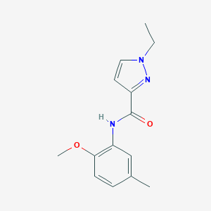 molecular formula C14H17N3O2 B445581 1-ethyl-N-(2-methoxy-5-methylphenyl)-1H-pyrazole-3-carboxamide 
