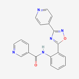 molecular formula C19H13N5O2 B4455813 N-{2-[3-(4-pyridinyl)-1,2,4-oxadiazol-5-yl]phenyl}nicotinamide 