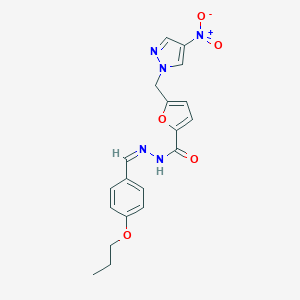 5-[(4-nitro-1H-pyrazol-1-yl)methyl]-N'-[(Z)-(4-propoxyphenyl)methylidene]furan-2-carbohydrazide