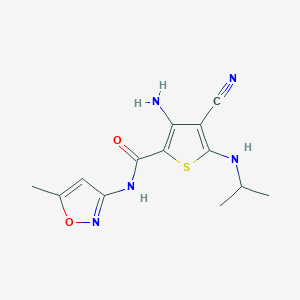 3-amino-4-cyano-5-(isopropylamino)-N-(5-methyl-3-isoxazolyl)-2-thiophenecarboxamide