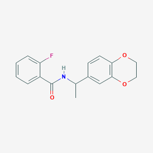 molecular formula C17H16FNO3 B445584 N-[1-(2,3-dihydro-1,4-benzodioxin-6-yl)ethyl]-2-fluorobenzamide CAS No. 405894-82-8