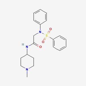 molecular formula C20H25N3O3S B4455843 N~1~-(1-methyl-4-piperidinyl)-N~2~-phenyl-N~2~-(phenylsulfonyl)glycinamide 