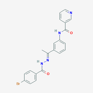 molecular formula C21H17BrN4O2 B445585 N-{3-[N-(4-bromobenzoyl)ethanehydrazonoyl]phenyl}nicotinamide 