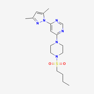 molecular formula C17H26N6O2S B4455858 4-[4-(butylsulfonyl)-1-piperazinyl]-6-(3,5-dimethyl-1H-pyrazol-1-yl)pyrimidine 