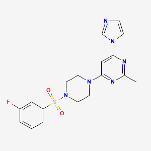 4-{4-[(3-fluorophenyl)sulfonyl]-1-piperazinyl}-6-(1H-imidazol-1-yl)-2-methylpyrimidine