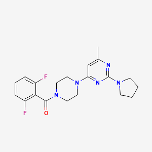 molecular formula C20H23F2N5O B4455919 4-[4-(2,6-difluorobenzoyl)-1-piperazinyl]-6-methyl-2-(1-pyrrolidinyl)pyrimidine 