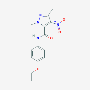 molecular formula C14H16N4O4 B445598 N-(4-ethoxyphenyl)-1,3-dimethyl-4-nitro-1H-pyrazole-5-carboxamide 