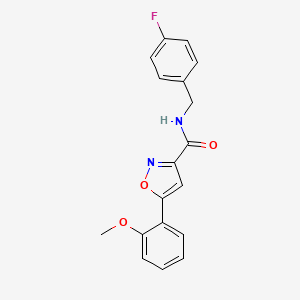 molecular formula C18H15FN2O3 B4455991 N-(4-fluorobenzyl)-5-(2-methoxyphenyl)-3-isoxazolecarboxamide 