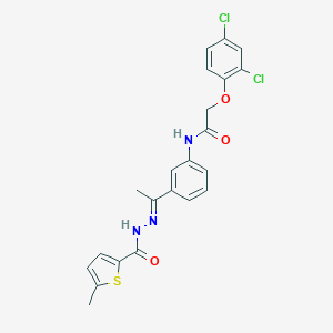2-(2,4-dichlorophenoxy)-N-{3-[(1E)-1-{2-[(5-methylthiophen-2-yl)carbonyl]hydrazinylidene}ethyl]phenyl}acetamide