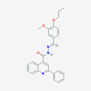 molecular formula C27H25N3O3 B445601 N'-(3-methoxy-4-propoxybenzylidene)-2-phenyl-4-quinolinecarbohydrazide CAS No. 384798-59-8