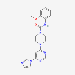 molecular formula C19H21N7O2 B4456036 4-[6-(1H-imidazol-1-yl)-4-pyrimidinyl]-N-(2-methoxyphenyl)-1-piperazinecarboxamide 