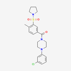 1-(3-chlorophenyl)-4-[4-methyl-3-(1-pyrrolidinylsulfonyl)benzoyl]piperazine