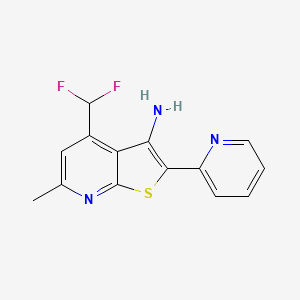 molecular formula C14H11F2N3S B4456076 4-(difluoromethyl)-6-methyl-2-(2-pyridinyl)thieno[2,3-b]pyridin-3-amine 