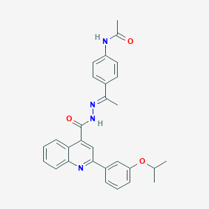 N-[4-(N-{[2-(3-isopropoxyphenyl)-4-quinolinyl]carbonyl}ethanehydrazonoyl)phenyl]acetamide