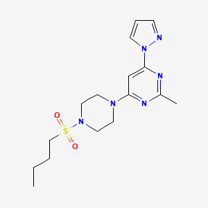 molecular formula C16H24N6O2S B4456096 4-[4-(butylsulfonyl)-1-piperazinyl]-2-methyl-6-(1H-pyrazol-1-yl)pyrimidine 