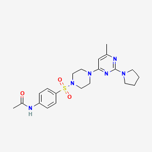 N-[4-({4-[6-methyl-2-(1-pyrrolidinyl)-4-pyrimidinyl]-1-piperazinyl}sulfonyl)phenyl]acetamide