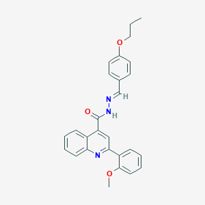 molecular formula C27H25N3O3 B445612 2-(2-methoxyphenyl)-N'-(4-propoxybenzylidene)-4-quinolinecarbohydrazide 