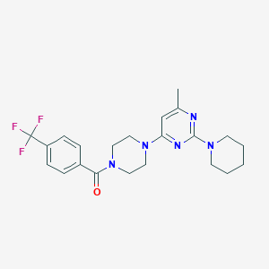 molecular formula C22H26F3N5O B4456121 4-methyl-2-(1-piperidinyl)-6-{4-[4-(trifluoromethyl)benzoyl]-1-piperazinyl}pyrimidine 