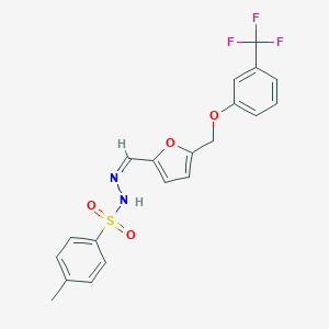 molecular formula C20H17F3N2O4S B445616 4-methyl-N'-[(5-{[3-(trifluoromethyl)phenoxy]methyl}-2-furyl)methylene]benzenesulfonohydrazide 