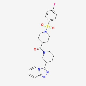 {1-[(4-Fluorophenyl)sulfonyl]piperidin-4-yl}[3-([1,2,4]triazolo[4,3-a]pyridin-3-yl)piperidin-1-yl]methanone