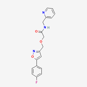 molecular formula C18H16FN3O3 B4456191 2-{[5-(4-fluorophenyl)-3-isoxazolyl]methoxy}-N-(2-pyridinylmethyl)acetamide 