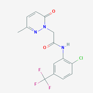 molecular formula C14H11ClF3N3O2 B4456204 N-[2-chloro-5-(trifluoromethyl)phenyl]-2-(3-methyl-6-oxo-1(6H)-pyridazinyl)acetamide 