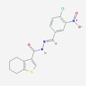 molecular formula C16H14ClN3O3S B445621 N'-{4-chloro-3-nitrobenzylidene}-4,5,6,7-tetrahydro-1-benzothiophene-3-carbohydrazide 