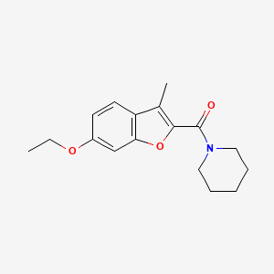 molecular formula C17H21NO3 B4456211 1-(6-ETHOXY-3-METHYL-1-BENZOFURAN-2-CARBONYL)PIPERIDINE 