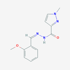 molecular formula C13H14N4O2 B445622 N'-(2-methoxybenzylidene)-1-methyl-1H-pyrazole-3-carbohydrazide 