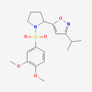 5-[1-(3,4-Dimethoxybenzenesulfonyl)pyrrolidin-2-YL]-3-(propan-2-YL)-1,2-oxazole