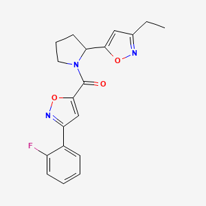 3-ethyl-5-(1-{[3-(2-fluorophenyl)-5-isoxazolyl]carbonyl}-2-pyrrolidinyl)isoxazole