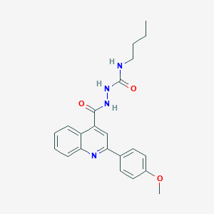 molecular formula C22H24N4O3 B445628 N-butyl-2-{[2-(4-methoxyphenyl)quinolin-4-yl]carbonyl}hydrazinecarboxamide 