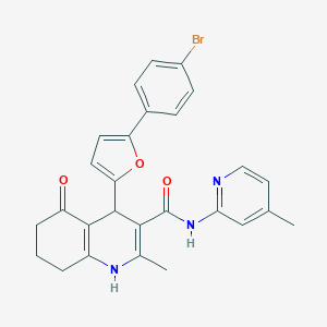 molecular formula C27H24BrN3O3 B445629 4-[5-(4-bromophenyl)-2-furyl]-2-methyl-N-(4-methylpyridin-2-yl)-5-oxo-1,4,5,6,7,8-hexahydroquinoline-3-carboxamide 